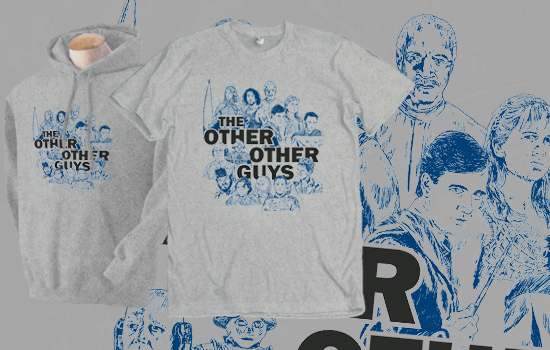 The Other Other Guys by pixhunter | Side characters from Harry Potter, Firefly, LOST, Star Wars, Trek, Tolkien, Indiana Jones, Game of Thrones, Buck Rogers, Xena, Indiana Jones, Battlestar Galactica parody shirt for only $10