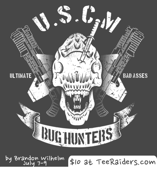 Bug Hunters by Brandon Wilhelm | Aliens parody shirt for only $10