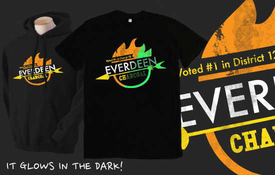 Everdeen Charcoal by Rachael Thomas | Hunger Games parody shirt for only $10